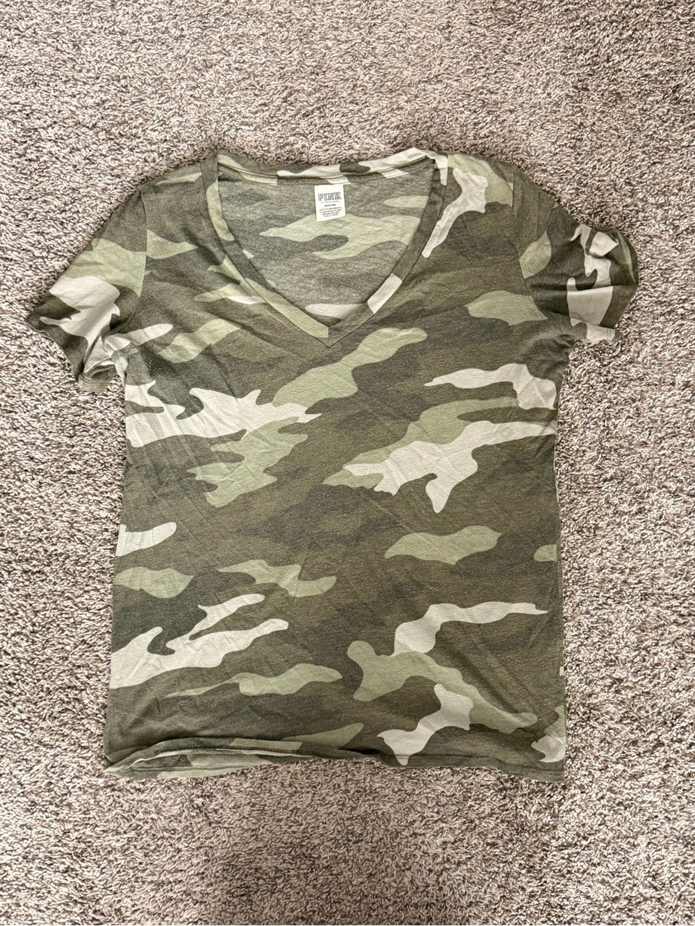 Victoria’s Secret Pink Camo V Neck T-Shirt